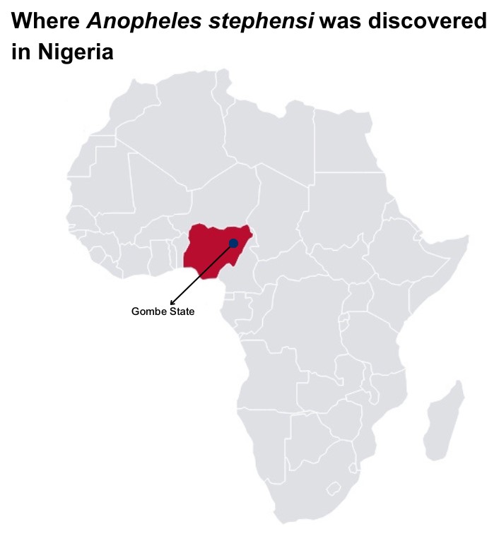 Where Nigeria is and where Gombe state is.