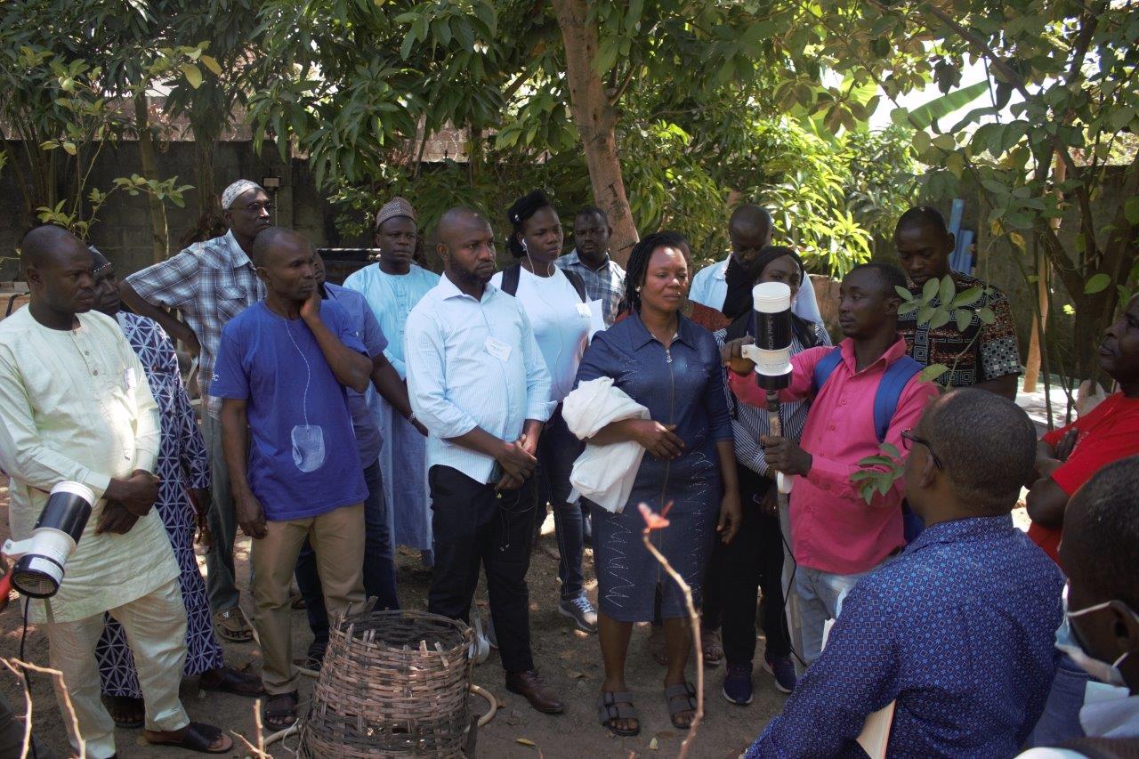 PMI VectorLink Nigeria training principal investigators and entomology technicians on how to operate the Prokopac aspirator to collect adult Anopheles stephensi mosquitoes. 